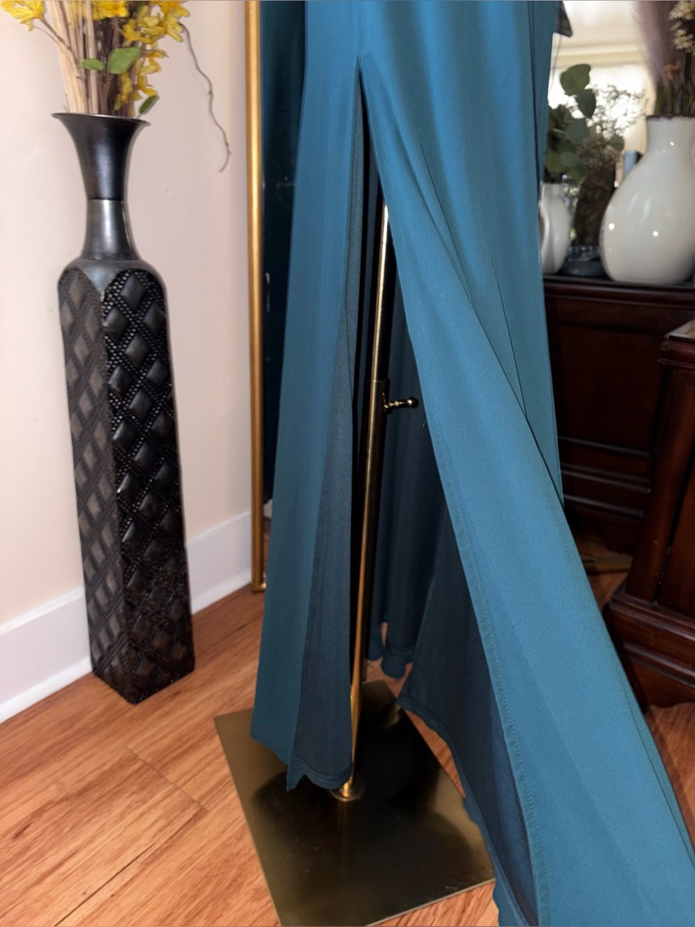 Lulus Sleeveless Teal Square-Neck Maxi Dress NWT Large - Picture 9 of 11